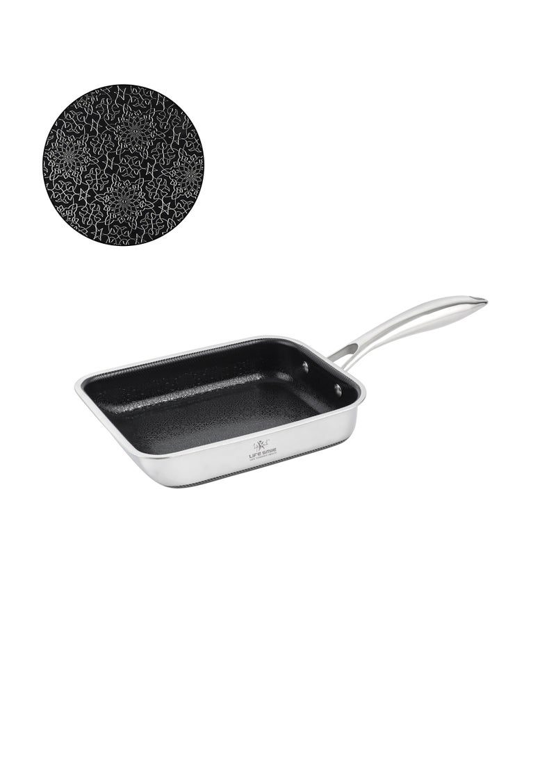 Life Smile 15cm Hybrid Stainless Steel Egg Fry Pan (1.2L) – Non-Stick, Induction Compatible, Scratch-Resistant - Image 1